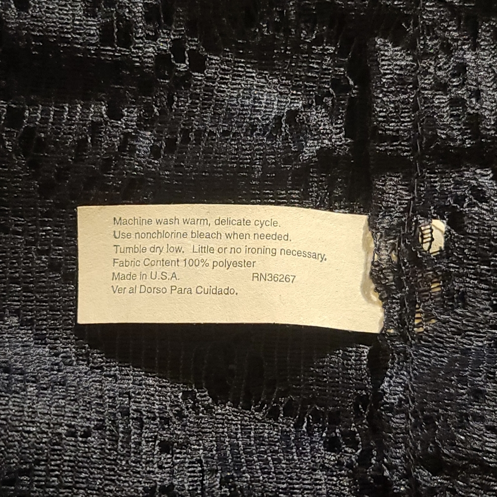 Vintage Black Lace Floral Pattern Valances Set of 2 - Picture 4 of 5